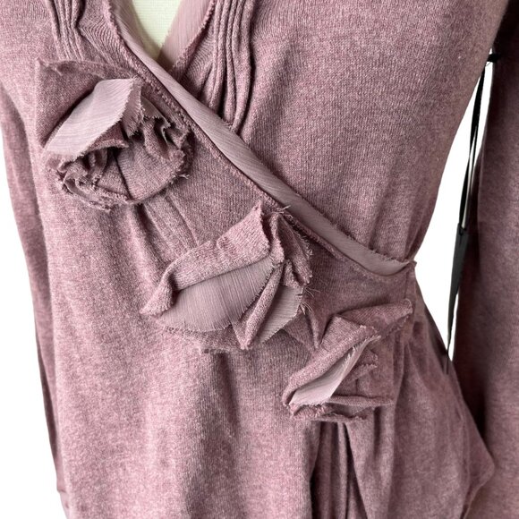 BKE Boutique Buckle Blouse Womens Medium Purple Wool Blend New - Picture 5 of 10